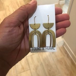 Found and Feral brass earrings- NEW